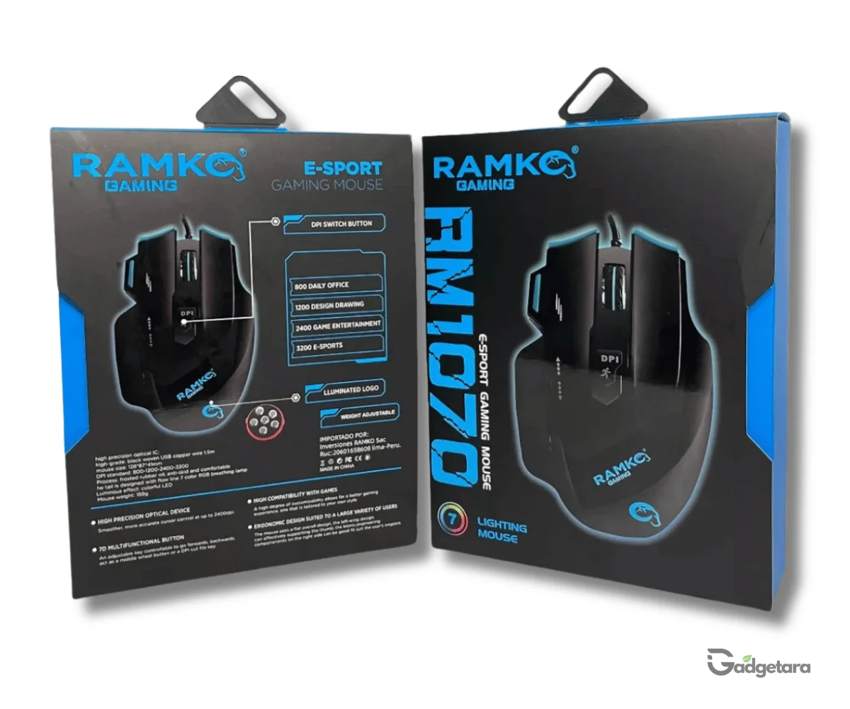 Mouse Gamer Ramko Rm1070 3200dpi - Featured - gadgetara.store